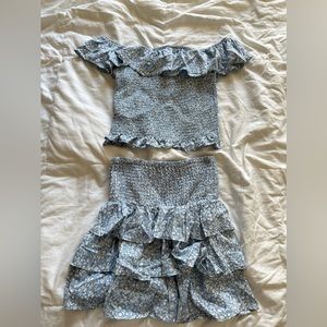 Matching skirt and off shoulder shirt size small
